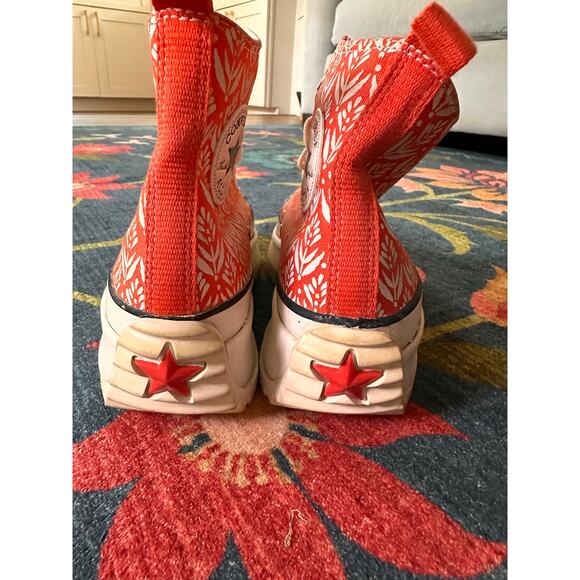 Converse Run Star Hike High Summer Spirit Bright Poppy Sneakers Size W 8.5 / M 7 - Picture 10 of 13